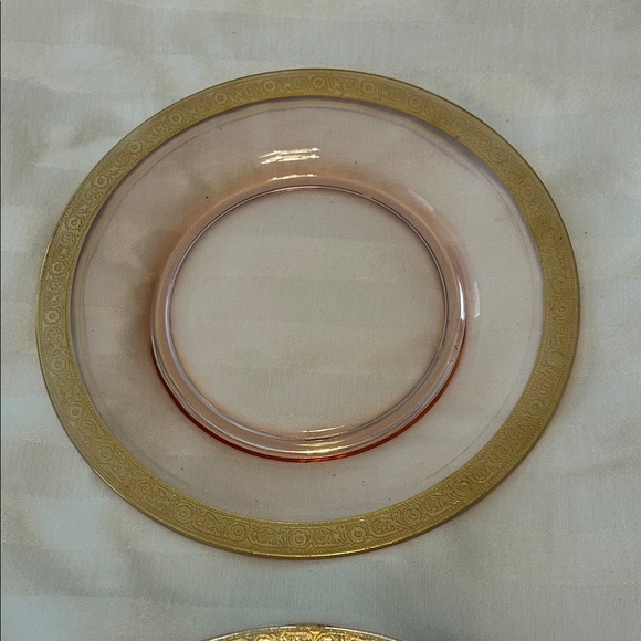 Vgt Tiffin Franciscan 8 inch clear pink salad plates. Set of 4. - Picture 5 of 6